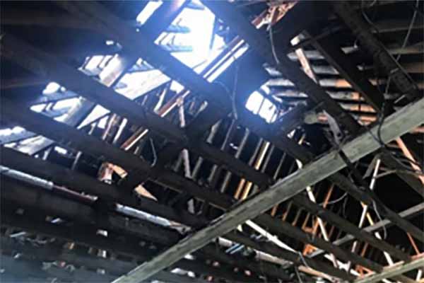 Damaged roof needing Building Reinstatement Cost Assessment