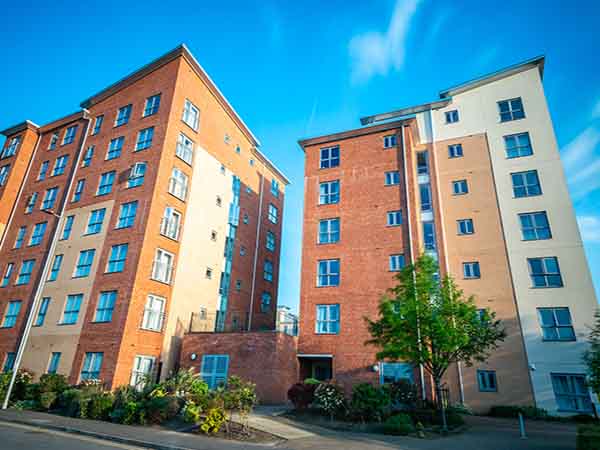 Block of flats which has been renovated usin building surveying services