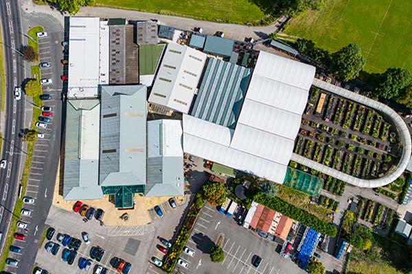 Image from above retail park undertaking Reinstatement cost assessment for correct insurance costs