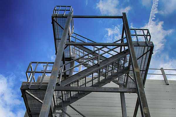 Warehouse stairs on building using a commercial building survey